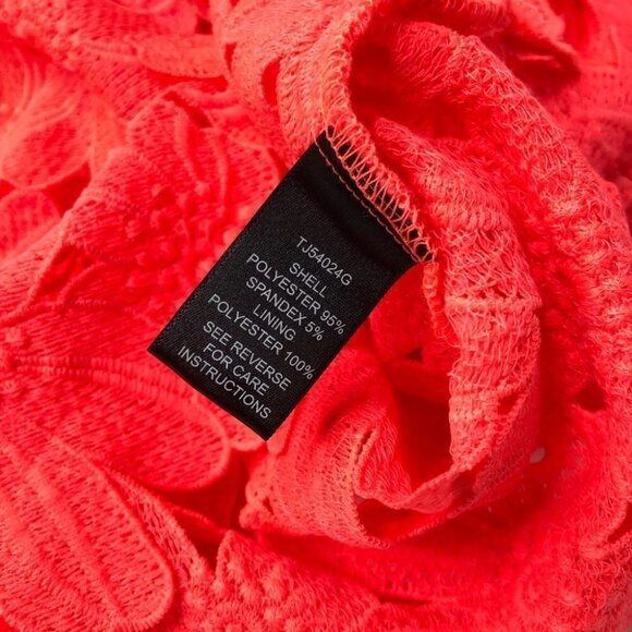 ARK & CO. Bright Neon Pink Cut Out Floral Flower Child Lace Festival Crop Top - Picture 9 of 12